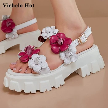 Vichelo Hot cow leather peep toe square high heels summer shoes flower decorations sweet pretty girls dating sandals women L66
Vichelo Hot cow leather peep toe square high heels summer shoes flower decorations sweet pretty girls dating sandals women L66