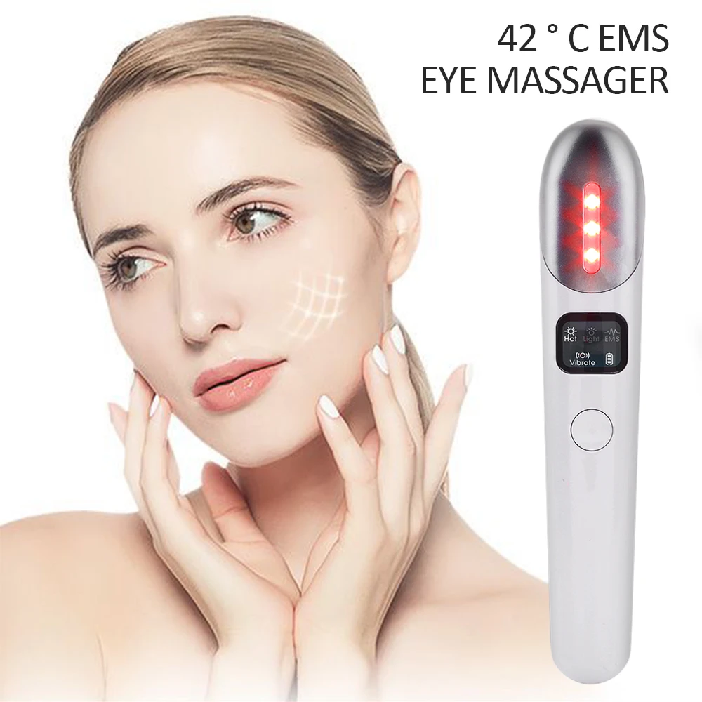 EMS Vibration Eyes Massage Red Light Therapy Anti Wrinkles Remove Dark Circle Anti Aging Eye Care Hot Massager Beauty Instrument
EMS Vibration Eyes Massage Red Light Therapy Anti Wrinkles Remove Dark Circle Anti Aging Eye Care Hot Massager Beauty Instrument