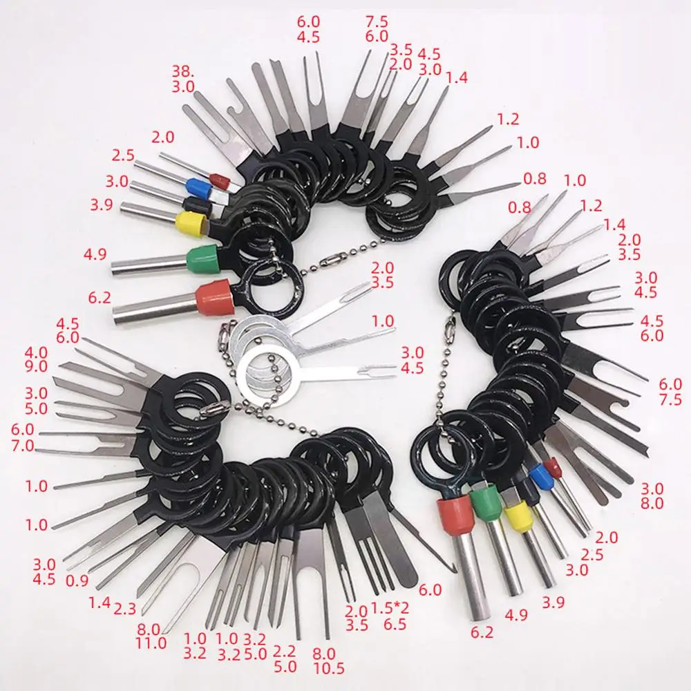 59pcs/70pcs/73pcs/78pcs Car Plug Terminal Remove Tool Set Key Pin Car Electrical Wire Crimp Connector Extractor Kit
59pcs/70pcs/73pcs/78pcs Car Plug Terminal Remove Tool Set Key Pin Car Electrical Wire Crimp Connector Extractor Kit