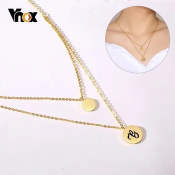 Vnox Personalize Alphabet Coin Choker For Women Chic Layered Custom Initial Round Stainless Steel Necklaces Temperament Collier
Vnox Personalize Alphabet Coin Choker For Women Chic Layered Custom Initial Round Stainless Steel Necklaces Temperament Collier