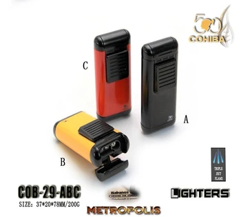 COHIBA Windproof Powerful Triple Torch Lighter BBQ Jet Gas Cigar Lighter Turbo Metal Kitchen Cigar Spray Gun Outdoor Gadgets Man
COHIBA Windproof Powerful Triple Torch Lighter BBQ Jet Gas Cigar Lighter Turbo Metal Kitchen Cigar Spray Gun Outdoor Gadgets Man