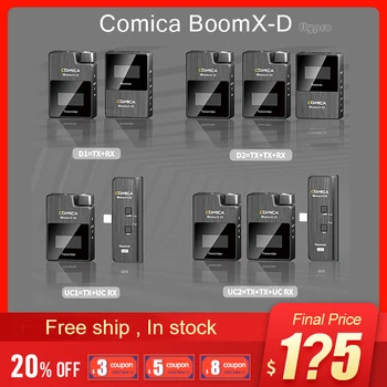 Comica BoomX-D Wireless Mini Microphone Transmitter Kit Microphone Receiver 2.4G Digital Microfone For Smartphones Video Mic
Comica BoomX-D Wireless Mini Microphone Transmitter Kit Microphone Receiver 2.4G Digital Microfone For Smartphones Video Mic