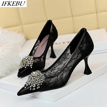 Wedding Pump Women Lace Heels Shoes Pointed Toe Slip on Pump Rhinestone High Heel Sandals Shallow Slide Luxury Zapatos De Mujer
Wedding Pump Women Lace Heels Shoes Pointed Toe Slip on Pump Rhinestone High Heel Sandals Shallow Slide Luxury Zapatos De Mujer