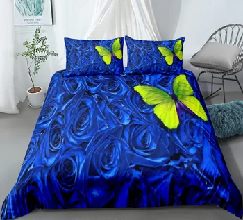 yi chu xin 3D butterfly blue Rose bedding set King size comforter sets Duvet Cover full size bed set
yi chu xin 3D butterfly blue Rose bedding set King size comforter sets Duvet Cover full size bed set