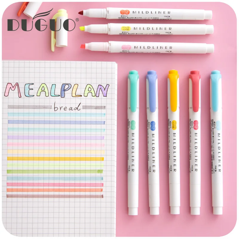 DUGUO cute stationery double-head highlighter color rough stroke key marker pen account special flash marker pen kawaii supplies
DUGUO cute stationery double-head highlighter color rough stroke key marker pen account special flash marker pen kawaii supplies