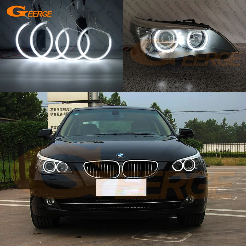 Для BMW E60 E61 LCI 528i 530i 535i 550i M5 2007 2010 фары отличные ультра яркие CCFL ангельские глазки Halo