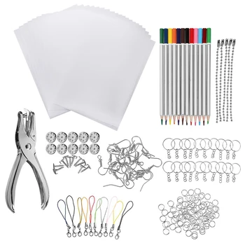 145/198PCS Shrinky Art Paper Heat Shrink Sheet Plastic Kit Hole Punch Keychains Pencils DIY Drawing Art Supply
145/198PCS Shrinky Art Paper Heat Shrink Sheet Plastic Kit Hole Punch Keychains Pencils DIY Drawing Art Supply