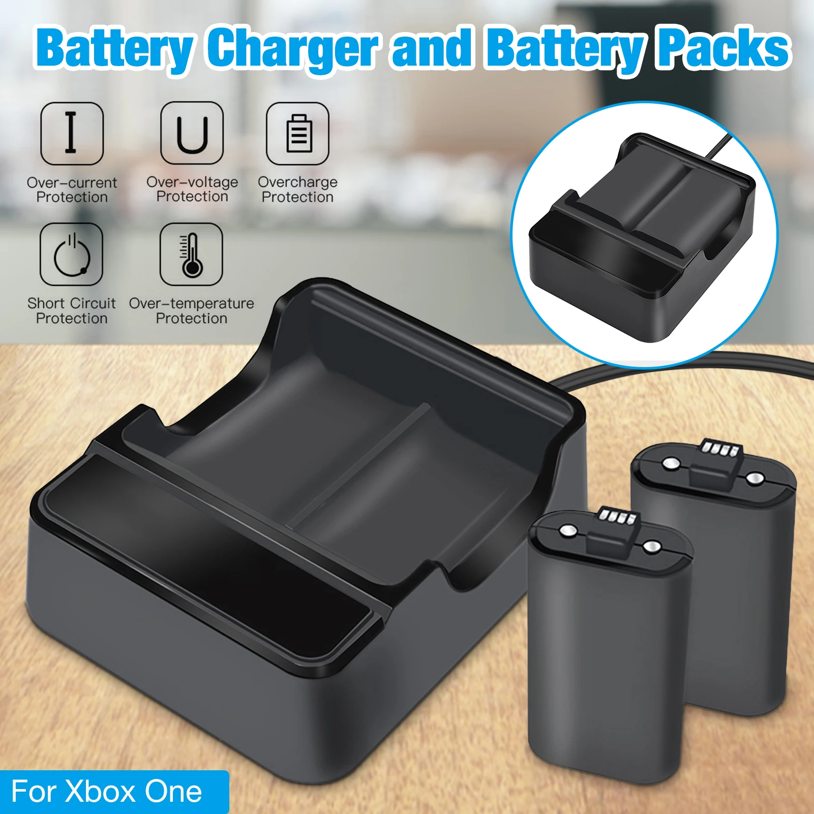 Game Controller Battery Charger and Battery Packs for Xbox One Battery Charging Kit Fast Charging Over-temperature Protection
Game Controller Battery Charger and Battery Packs for Xbox One Battery Charging Kit Fast Charging Over-temperature Protection