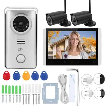 7in TFT LCD Doorbell 2.4G Wireless Swipes Card Night Vision Visual Doorphone with 2 Surveillance Camera 100-240V Hot
7in TFT LCD Doorbell 2.4G Wireless Swipes Card Night Vision Visual Doorphone with 2 Surveillance Camera 100-240V Hot