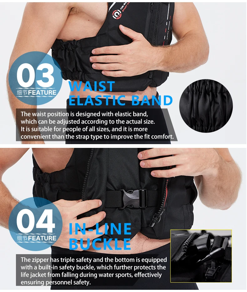 Description Picture 4 of itemProfessional PVC Sailing Water Skiing Kayak Life Jacket Vest Swimming Boating Outdoor Water Sports Safety Life Jacket