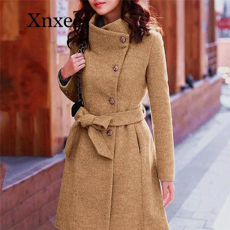 Elegant Brown Belt England Style Womens Winter Lapel Wool Coat Trench Jacket Long Sleeve Overcoat Outwear
Elegant Brown Belt England Style Womens Winter Lapel Wool Coat Trench Jacket Long Sleeve Overcoat Outwear