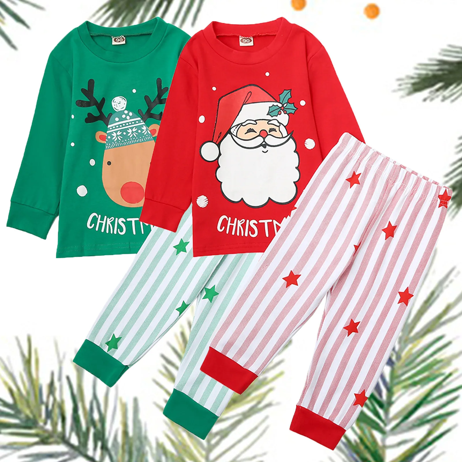 2020 Red and Green Christmas Set Toddler Kids Boys Girls Christmas Santa Striped Print Tops+Pants Pajamas Outfits Family suit M5
2020 Red and Green Christmas Set Toddler Kids Boys Girls Christmas Santa Striped Print Tops+Pants Pajamas Outfits Family suit M5