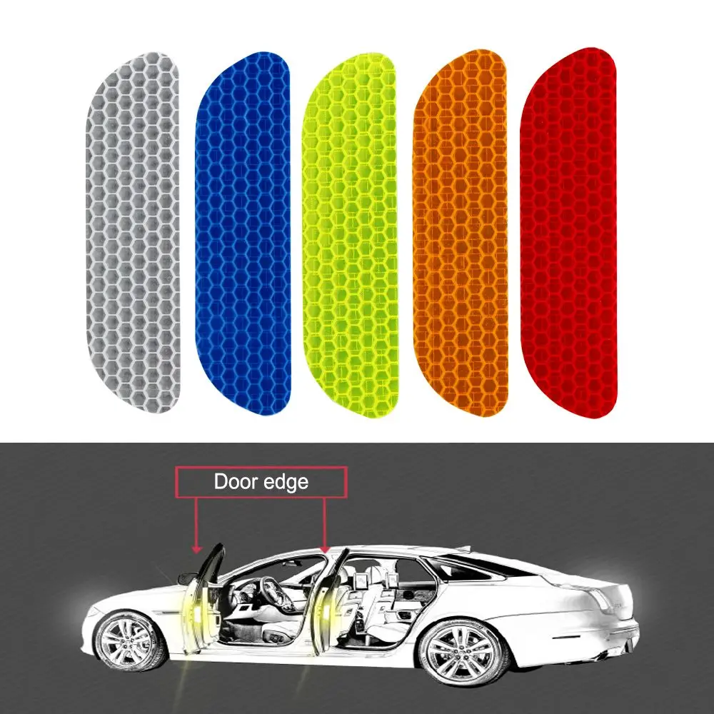 

4Pcs Universal Auto Car Door Open Sticker Reflective Tape Safety Warning Decal Universal