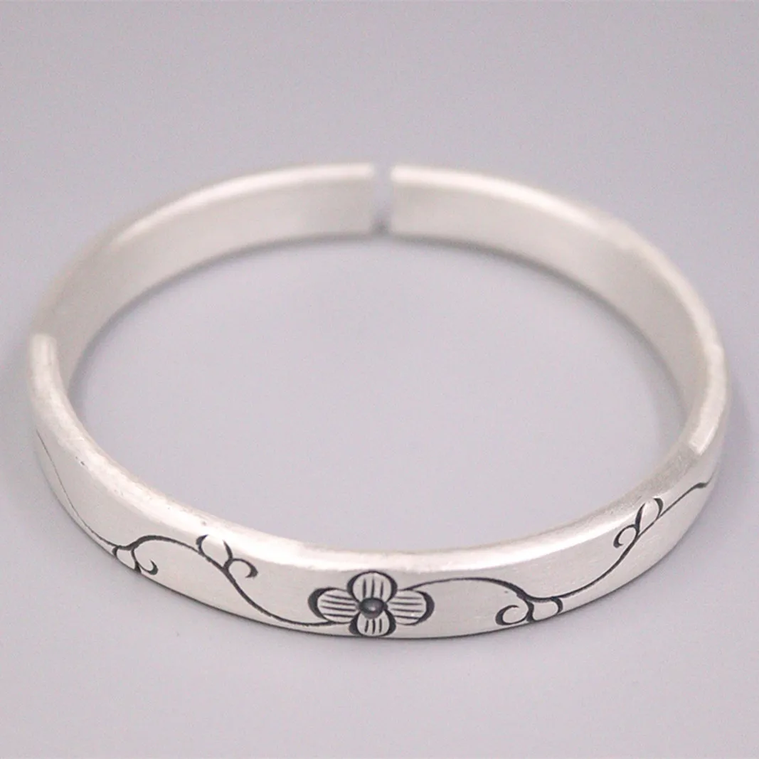 Fine Pure S999 Sterling Silver Bangle Women 8mm Flower Figure Link Bracelet 56-60mm 46-47g
Fine Pure S999 Sterling Silver Bangle Women 8mm Flower Figure Link Bracelet 56-60mm 46-47g