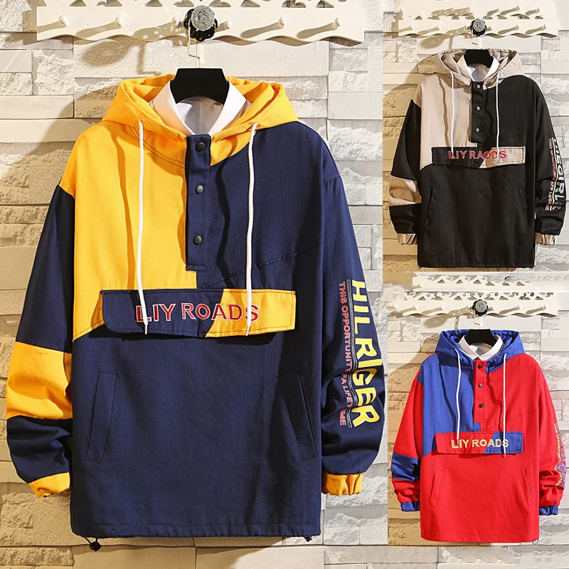 Pockets Half Zipper Pullover Windbreaker Track Jackets Men Autumn Hip Hop Harajuku Coats Streetwear Male color hooded jacket
Pockets Half Zipper Pullover Windbreaker Track Jackets Men Autumn Hip Hop Harajuku Coats Streetwear Male color hooded jacket