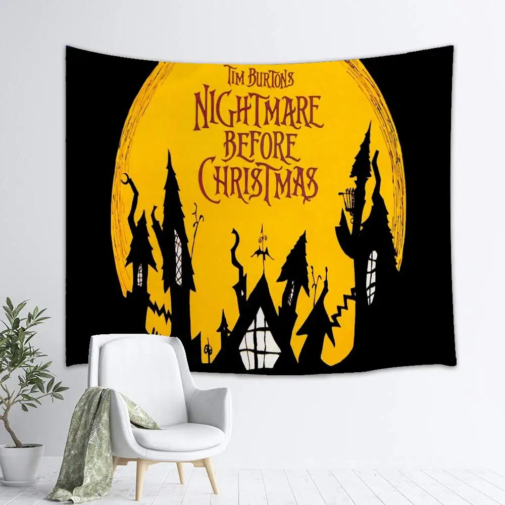 

The Nightmare Before Christmas Tapestry Happy Halloween Wall Hanging Home Decor