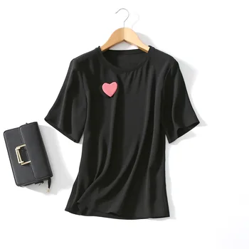 Women T-shirt Three-dimensional Patch Round Neck Women's Five-point Sleeves Wild T-shirt Tops
Women T-shirt Three-dimensional Patch Round Neck Women's Five-point Sleeves Wild T-shirt Tops