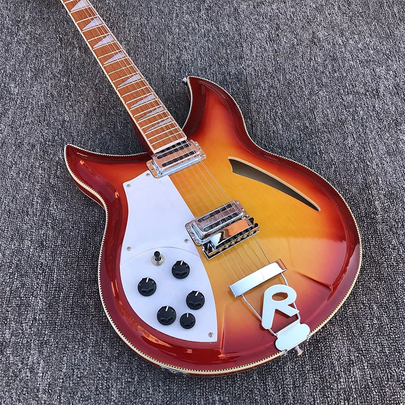 2019 Высококачественная 12-струнная левая электрическая гитара Ricken 381 с R-хвостом