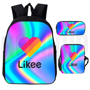 Likee Bag 3pcs/set Casual "LIKEE 1 (Like Video)" 3D Print Zipper Backpack Pencil Case Bagpack Bookbag School Bags Russia Type
Likee Bag 3pcs/set Casual "LIKEE 1 (Like Video)" 3D Print Zipper Backpack Pencil Case Bagpack Bookbag School Bags Russia Type
