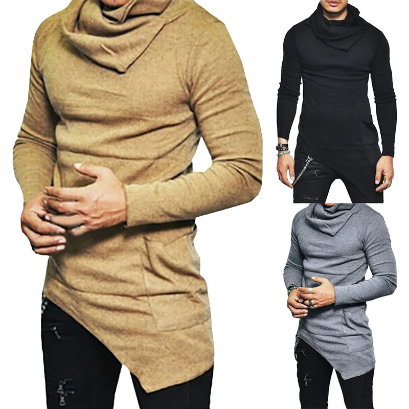 Autumn Winter Men Long Sleeves Slim T-shirt Casual Fashion Men Turtleneck Collar Shirt New Solid Irregular Tops Pullover
Autumn Winter Men Long Sleeves Slim T-shirt Casual Fashion Men Turtleneck Collar Shirt New Solid Irregular Tops Pullover
