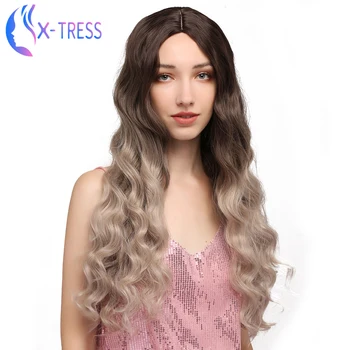 Synthetic Grey Wigs For Women Black Root Grey Colored 26inch Long Super Curly X-TRESS Wig Heat Resistant Fiber Cosplay Wig
Synthetic Grey Wigs For Women Black Root Grey Colored 26inch Long Super Curly X-TRESS Wig Heat Resistant Fiber Cosplay Wig