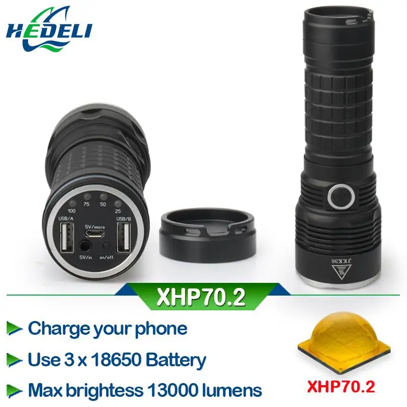 usb power bank charge torch most powerful military flashlight XHP70 long range hunting flashlight 18650 waterproof lampe torche
usb power bank charge torch most powerful military flashlight XHP70 long range hunting flashlight 18650 waterproof lampe torche