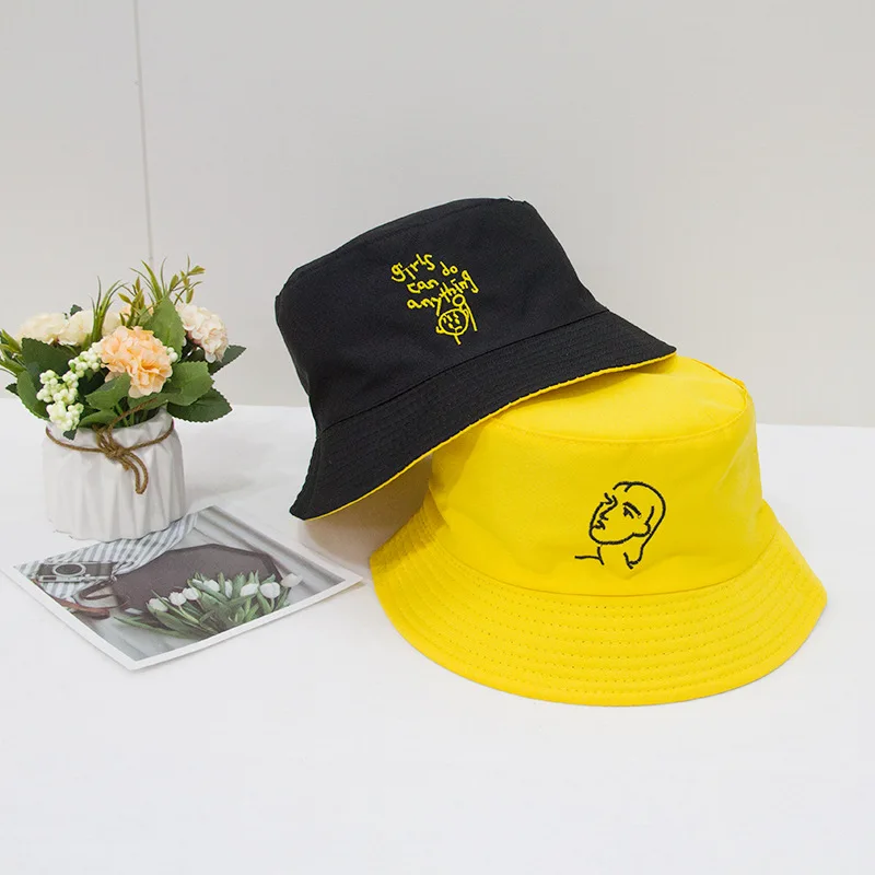Fashion Sun Hat Letter Bucket Hat Men Women Bob Hip Hop Caps Summer