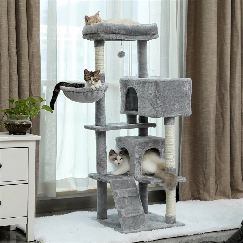 Luxury Multi-Level Cat Tree Tower with Cat Condo Cozy Perches Pet Play House Scratching Post Stable Cat Tower with Hanging Ball
Luxury Multi-Level Cat Tree Tower with Cat Condo Cozy Perches Pet Play House Scratching Post Stable Cat Tower with Hanging Ball