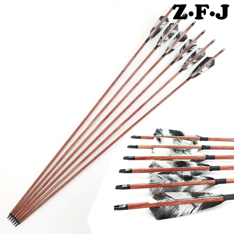 6/12pc Wooden Pure Carbon Arrows Spine 400 500 600 ID 6.2mm Natural Turkey Feathers Compound Traditional Bow Hunting Archery 
6/12pc Wooden Pure Carbon Arrows Spine 400 500 600 ID 6.2mm Natural Turkey Feathers Compound Traditional Bow Hunting Archery