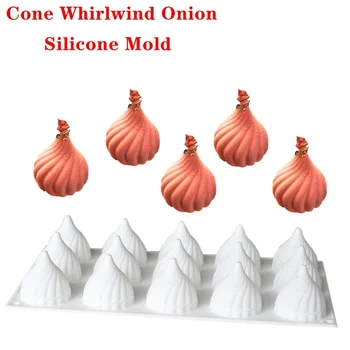 

15 Cavity Cone Whirlwind Onion Silicone Mold Kitchen Baking Chocolate Cake Mold Mousse Truffle Dessert Bakeware Tools