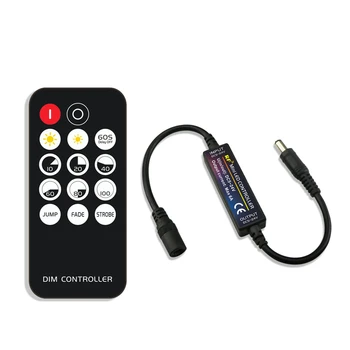 Mini DC Connector LED Dimmer Wireless Controller 14Keys RF Remote Control for SMD Single Color Strip Dimming Background Light
Mini DC Connector LED Dimmer Wireless Controller 14Keys RF Remote Control for SMD Single Color Strip Dimming Background Light