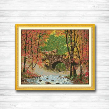 The bridge river of autumn forest Scenery dmc 14CT 11CT counted cross stitch Needlework Set Embroidery kits Home decor crafts
The bridge river of autumn forest Scenery dmc 14CT 11CT counted cross stitch Needlework Set Embroidery kits Home decor crafts