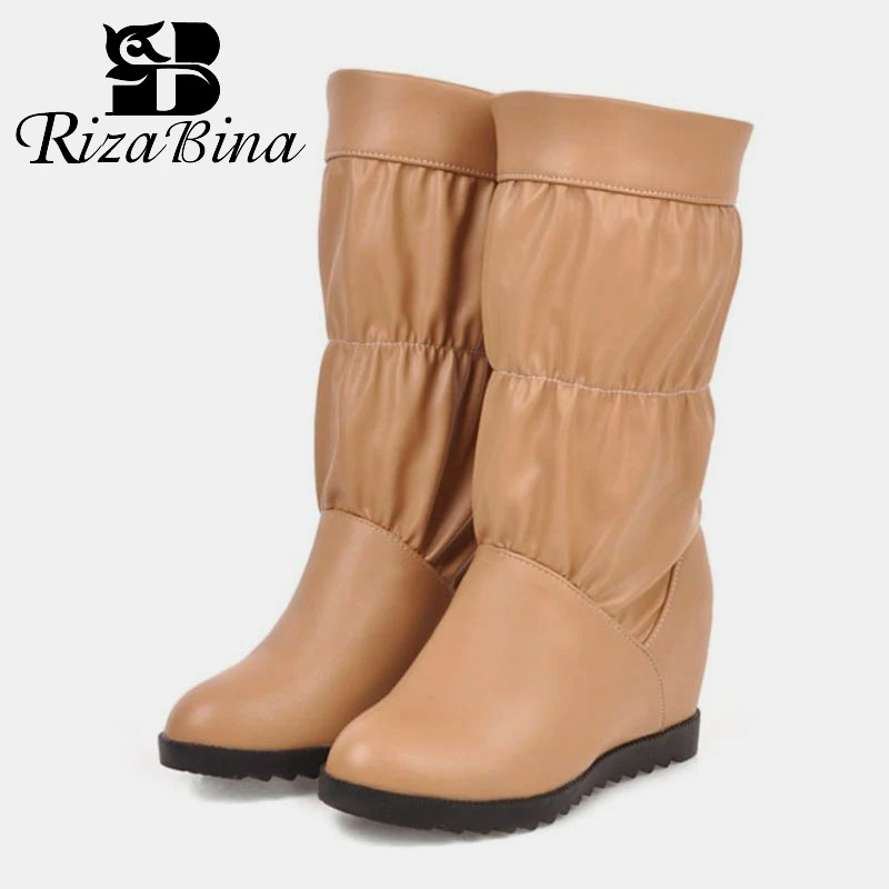 RIZABINA Solid Color Mid Calf Boots For Women Winter Warm Plush Fur Height Increasing Shoes Daily Women Footwear Size 35-43
RIZABINA Solid Color Mid Calf Boots For Women Winter Warm Plush Fur Height Increasing Shoes Daily Women Footwear Size 35-43