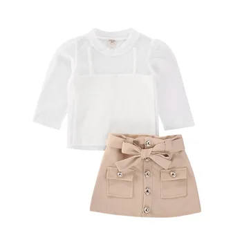 Girls Outfit Set Solid Color Dot Pattern Puff Long Sleeve Loose Top Sling Top Short Button-Down Skirt Clothing Set
Girls Outfit Set Solid Color Dot Pattern Puff Long Sleeve Loose Top Sling Top Short Button-Down Skirt Clothing Set