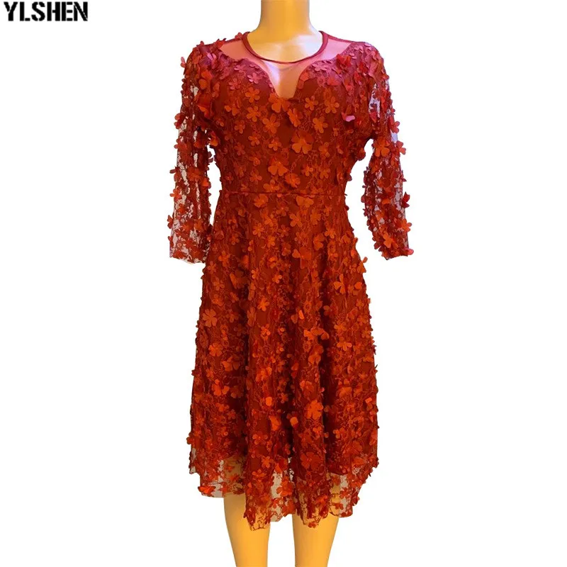 Sexy Lace African Dresses for Women Dashiki Floral African Clothes High Quality New African Gown Skirt Bazin Kenya Africa Dress 07