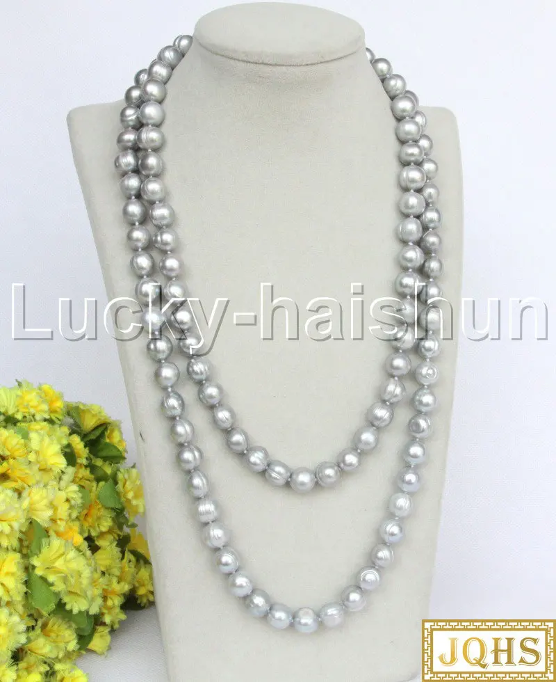 JQHS Long Natural 46" 12mm Round Gray Freshwater Pearls Beaded Knotted Strand Necklace J12188
JQHS Long Natural 46" 12mm Round Gray Freshwater Pearls Beaded Knotted Strand Necklace J12188