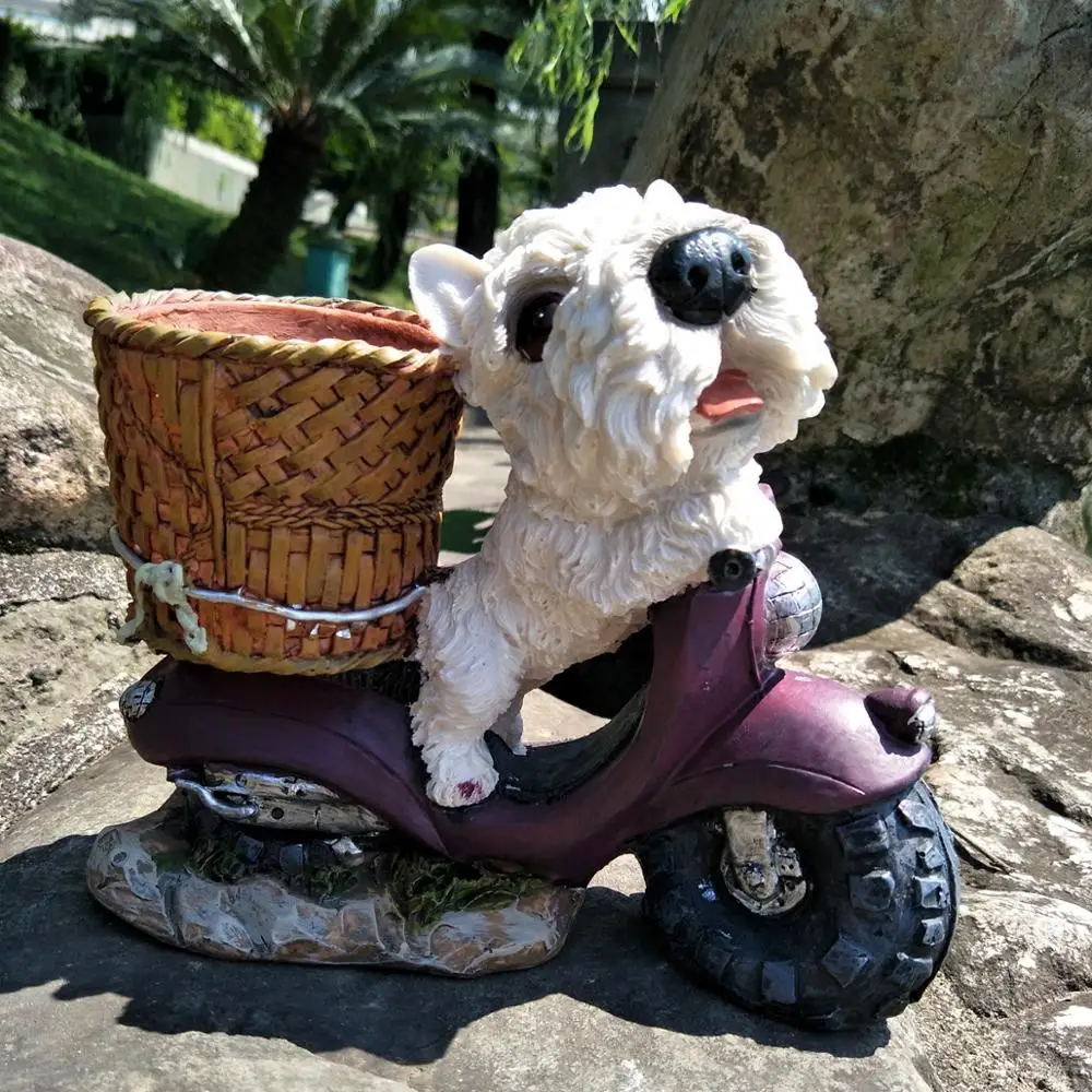 Outdoor Riding Motorcycle Puppy Dog Flower Pot Resin Ornaments Courtyard Garden Sculpture Crafts Balcony Villa Statue Decoration
Outdoor Riding Motorcycle Puppy Dog Flower Pot Resin Ornaments Courtyard Garden Sculpture Crafts Balcony Villa Statue Decoration