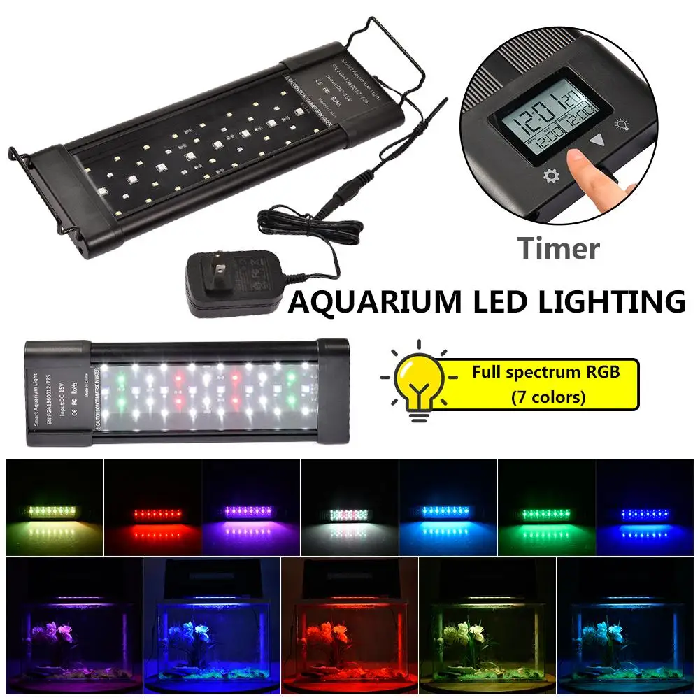 AUGKUN Timer Aquarium LED Light Lighting Full Spectrum RGB Aqua Plant Fish Tank Lamp 7 Colors Adjustable With Timer
AUGKUN Timer Aquarium LED Light Lighting Full Spectrum RGB Aqua Plant Fish Tank Lamp 7 Colors Adjustable With Timer