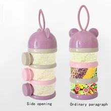 

Layered Milk Powder Box Baby Side Opening Snacks Storage Container Stackable Newborn Feeding Toddle with Lanyard for Travel