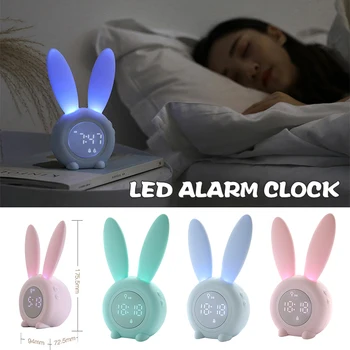 Cute Rabbit Timer Alarm Clock Sound And Light Control Night Light Temperature Calendar Rechargeable For Children Gift FPing
Cute Rabbit Timer Alarm Clock Sound And Light Control Night Light Temperature Calendar Rechargeable For Children Gift FPing