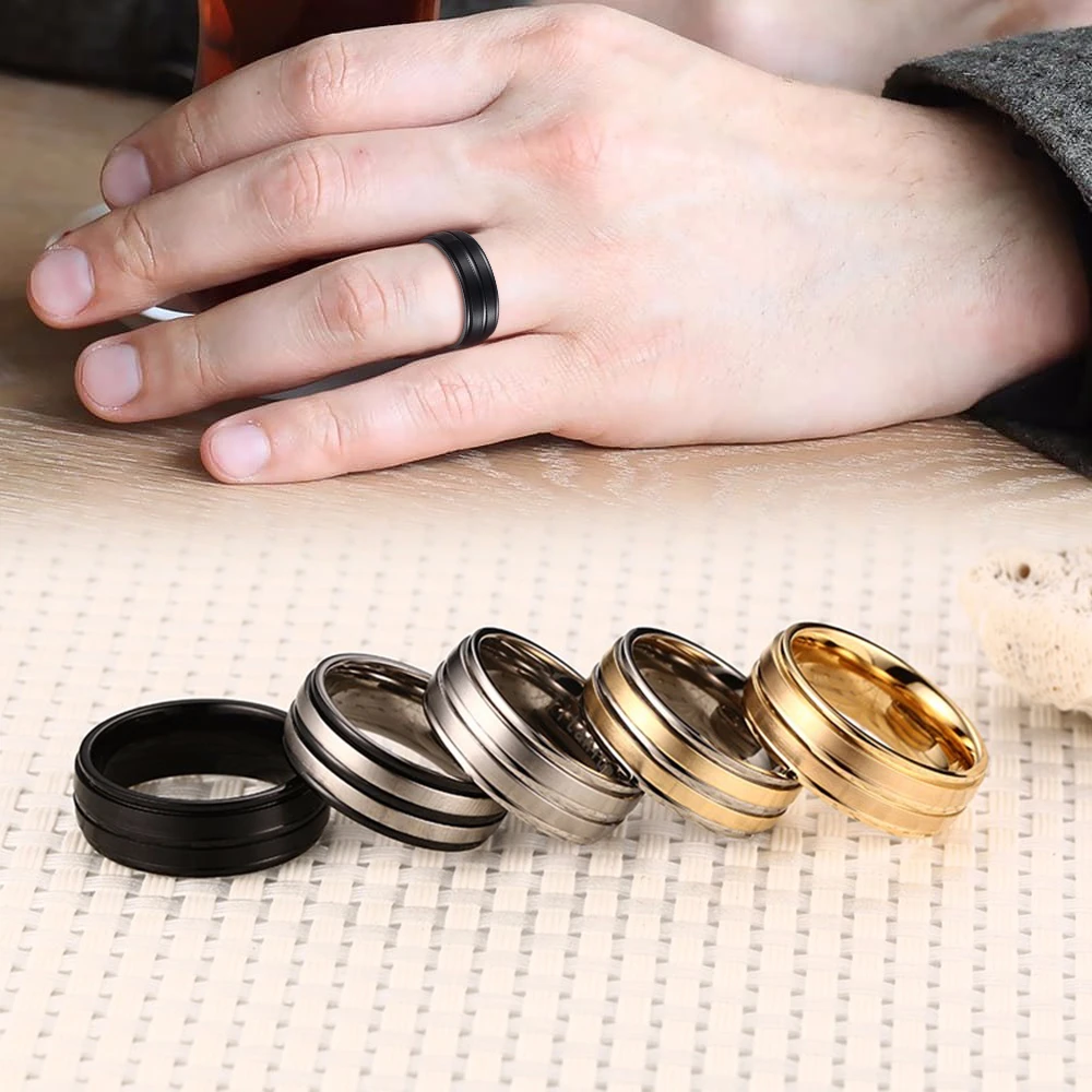 ASSORTED COLORS 8MM MEN GROOVED RING TITANIUM WEDDING BANDS CLASSIC MEN'S JEWELRY GIFT FOR BOYFRIEND HUSBAND
ASSORTED COLORS 8MM MEN GROOVED RING TITANIUM WEDDING BANDS CLASSIC MEN'S JEWELRY GIFT FOR BOYFRIEND HUSBAND