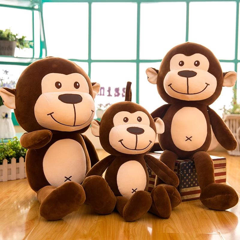 

50-75 см милые большие подвесные крючки и петли, ручная обезьяна, плюшевые игрушки, Мягкое Животное, вязаные детские куклы для мальчиков, подарок на день рождения