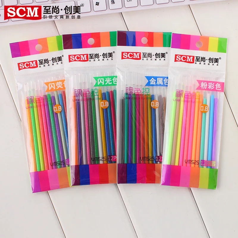 12Pcs/Set Gel Ink Pen Colors Refill New Office Colourful Pen Refill School Stationery Painting Graffiti Pens Student Stationery
12Pcs/Set Gel Ink Pen Colors Refill New Office Colourful Pen Refill School Stationery Painting Graffiti Pens Student Stationery