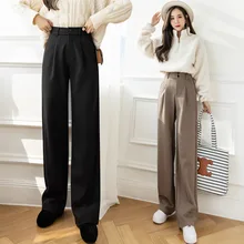 Woolen Wide Leg Pants Black Khaki 2021 Winter Korean Style Women Trousers High Waist Loose Straight Mopping Long Pants
Woolen Wide Leg Pants Black Khaki 2021 Winter Korean Style Women Trousers High Waist Loose Straight Mopping Long Pants