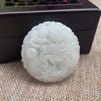 3A Natural White jade Carved Dragon phoenix Pendant with Bead Lucky Amulet Necklace For Men Women Fine Jade Reiki Charm Jewelry
3A Natural White jade Carved Dragon phoenix Pendant with Bead Lucky Amulet Necklace For Men Women Fine Jade Reiki Charm Jewelry