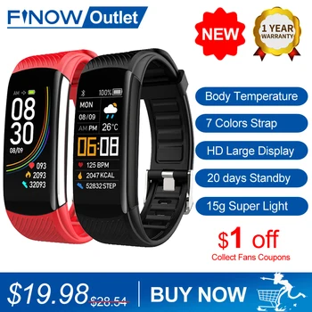 Finow CT6 Smart Watch Temperature Wristband Heart Rate Blood Pressure Steps Smarthwatch USB Charging Reloj IP68 Smart Bracelet 
Finow CT6 Smart Watch Temperature Wristband Heart Rate Blood Pressure Steps Smarthwatch USB Charging Reloj IP68 Smart Bracelet