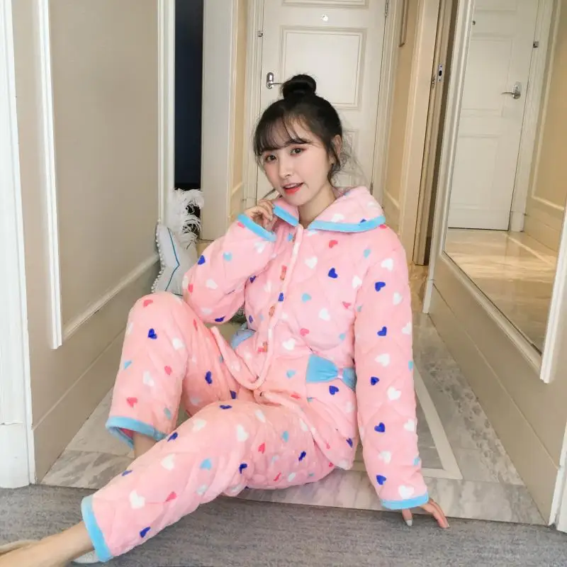 According to Feminine 2019 Winter Women's Flannel Thick Quilted Color Peach Heart Pajamas Tracksuit
According to Feminine 2019 Winter Women's Flannel Thick Quilted Color Peach Heart Pajamas Tracksuit