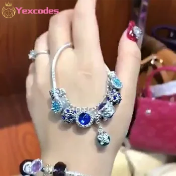 Yexcodes New Style Hot Selling Popular Charm Ladies Bracelet, Diy Elegant Blue Fashion Jewelry Bracelet Ladies Gift Direct Sale 
Yexcodes New Style Hot Selling Popular Charm Ladies Bracelet, Diy Elegant Blue Fashion Jewelry Bracelet Ladies Gift Direct Sale