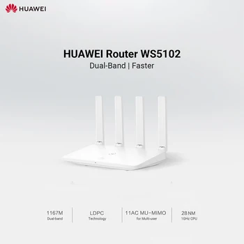 HUAWEI Router WS5102 Wireless Smart Home Router Dual-band Wi-Fi 5GHz Preferred Router Support IPv6/IPv4 with 5 Fiber Ethernet
HUAWEI Router WS5102 Wireless Smart Home Router Dual-band Wi-Fi 5GHz Preferred Router Support IPv6/IPv4 with 5 Fiber Ethernet