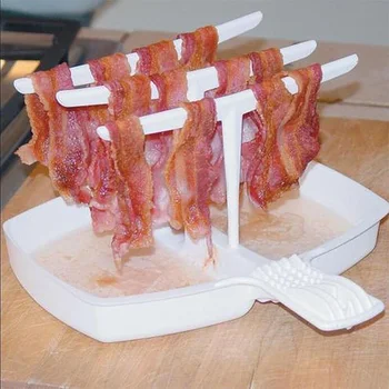 Removable Bacon Tray Rack Microwave Bacon Cooker Shelf Rack Less Fat Healthier Cooking Tool Barbecue Breakfast Meal Gadgets S2
Removable Bacon Tray Rack Microwave Bacon Cooker Shelf Rack Less Fat Healthier Cooking Tool Barbecue Breakfast Meal Gadgets S2